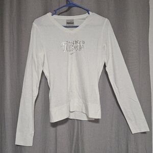 White Nike Long Sleeve Shirt Small